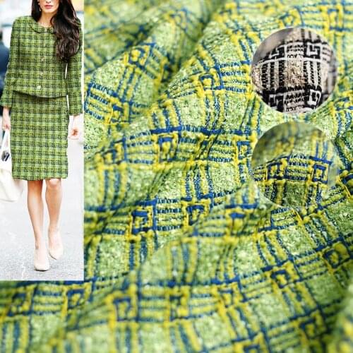 Red Raspberry France Tweed G Letter Plaid Fabrics Garment Material Autumn Women Coat Skirt DIY Sewing Cloth Tailor Freeshipping