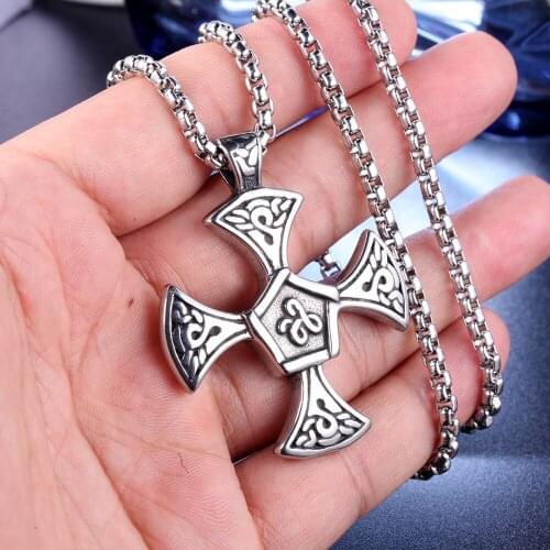 LAMEMDEE Cross-border hip hop street city boy comb necklace to restore ancient ways the cross pendant necklace gift