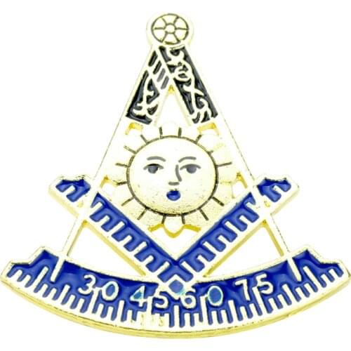 MQCHUN New Masonic Badge Brooch triangle Metal Commemorative All-seeing Eye Pattern Ruler Sign Brooches -40