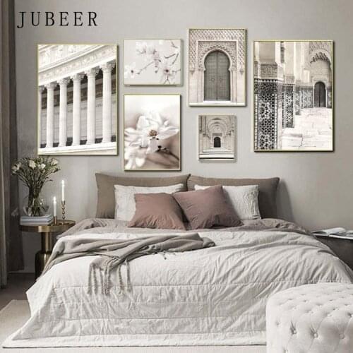 Islamic Wall Art Muslim Quran Poster Moroccan style building picture for room decoration painting Mosque Picture for Living Room