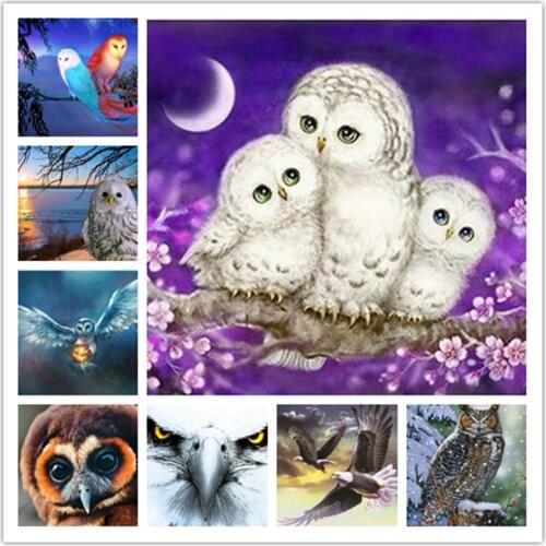 New Diamond Painting Owl Full Square Drill Resin Diamond Mosaic Bird Animal Rhinestone 3D Diamond Embroidery Crafts