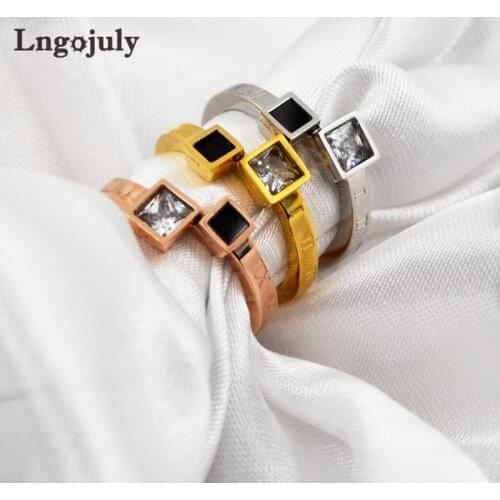 New Women Titanium Steel Rings Jewelry RoseGold Titanium Rings For Women Girlfriend Lovers Anniversary Party Jewelry Gifts