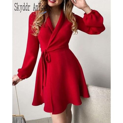 2021 Long Sleeve Party Dress Woman Silm Bandage Elegant Dresses For Women Red Casual Vestidos