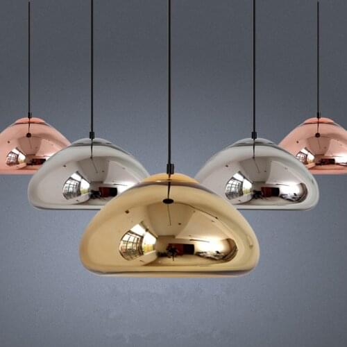 Pendant Light Void Copper Brass Bowl Mirror Glass Modern Pendant Lamp For Dinning Room Kitchen Home Decor Pendant Lamp PA0065