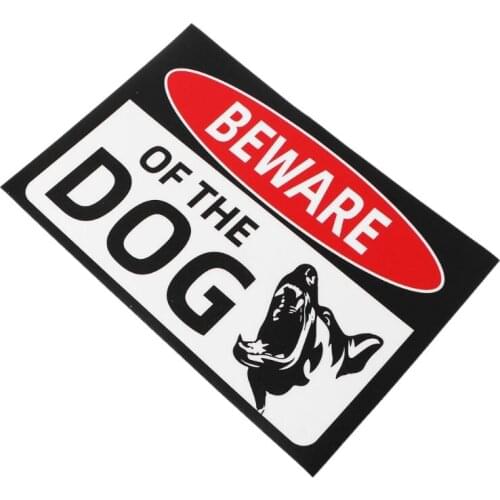 2021 New Indoor Outdoor Use Adhesive Beware of Dog 30x20cm 11.8x7.8 Inches Warning Security Dog Sign for Fence Gates Sticker