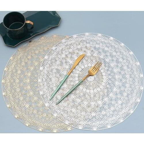 Simple Round PVC Placemat Kitchen Table Mat Steak Mat Anti-scald Heat Insulation Pad INS Nordic Hotel Restaurant Home Decoration