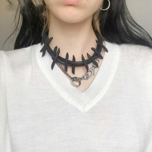 YD&YDBZ Simple Multi Color Rubber Charms Necklace For Women Handmade Silicone Pendant Choker Womens Clothes Jewelry Accessories