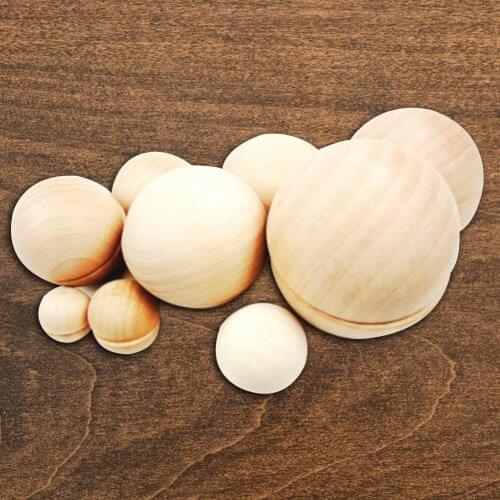 Split Wood Ball Wooden Primary Color Half Ball Wooden Decoration DIY Home Painted Hemisphere #BO