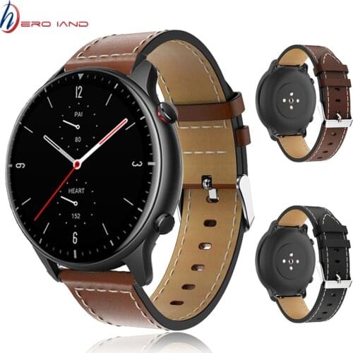 Leather Strap for Xiaomi Huami Amazfit GTR 2 Smart Watch Band Bracelet for Amazfit GTR 47MM gtr2 stratos 3 2 2s belt Correa