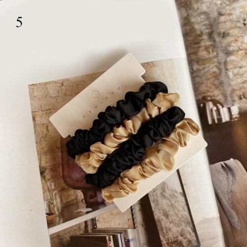 4Pcs/set Solid Color Hair Band Women Scrunchies Pack Rubber Band Fashion Elegant Hair Ring Hair Ring Colorful Hair Accessories