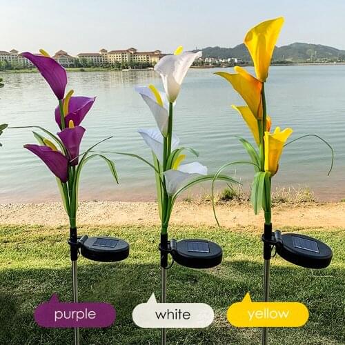 Solar Calla Lily Landscape Light IP65 Waterproof 7 Color Change Multi-color Waterproof Garden