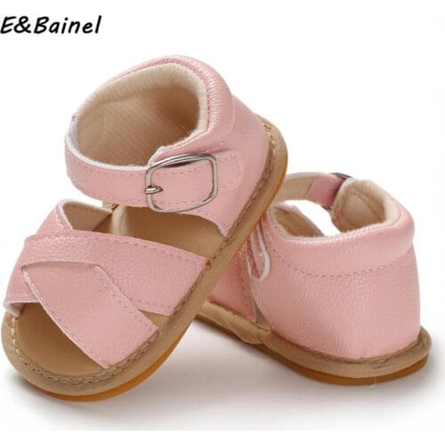 E&Bainel Baby Boys Girls First Walkers PU Leather Soft Sole Cow Muscle Bottom Baby Shoes Summer Toddler Prewalkers Crib Shoes