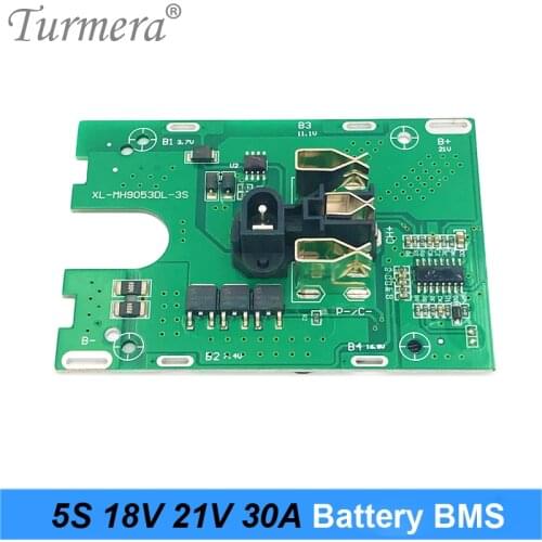 Turmera 5S 18V 21V 30A Li-ion Lithium Battery BMS 18650 battery screwdriver shura Charger Protection Board fit 21V