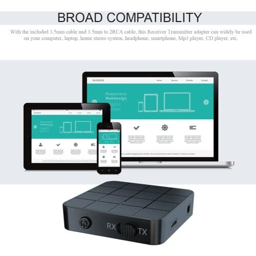 USB Stereo Music Wireless Adapter KN321 AUX Bluetooth 5.0 Audio Receiver Transmitter Adapter for Car TV PC Speaker