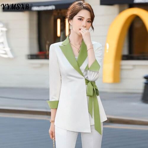 High-end Suit Womens Professional Wear 2021 Autumn and Winter Fashion Slim and Elegant Fashion Suit Casual Pants Two-piece Set