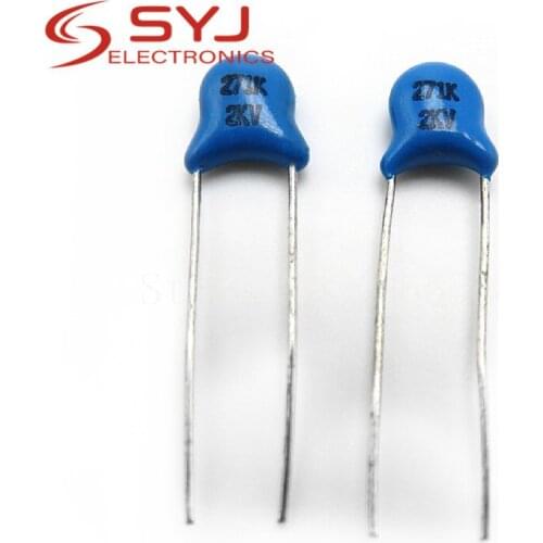 10pcs/lot High voltage ceramic capacitor 2KV271K 271K 2KV DIP-2 In Stock