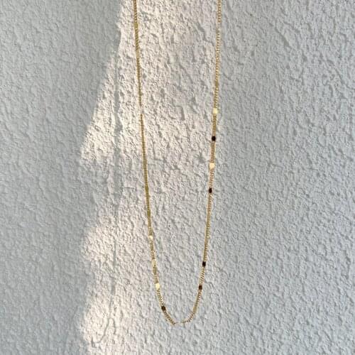 Silvology 925 Sterling Silver Flat Sequin Interval Chain Choker Necklace for Women Elegant Clavicle Necklace 2021 Simple Jewelry