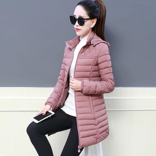 Winter jacket women 2019 female coat Hooded Slim Outwear woman long parka Cotton Padded