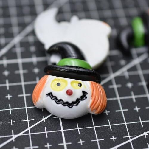 1pcs/lot resin flat back ghost with orange hair 27mm Hallowmas Cabochons Hair Bow Center Card Frame Making Craft DIY