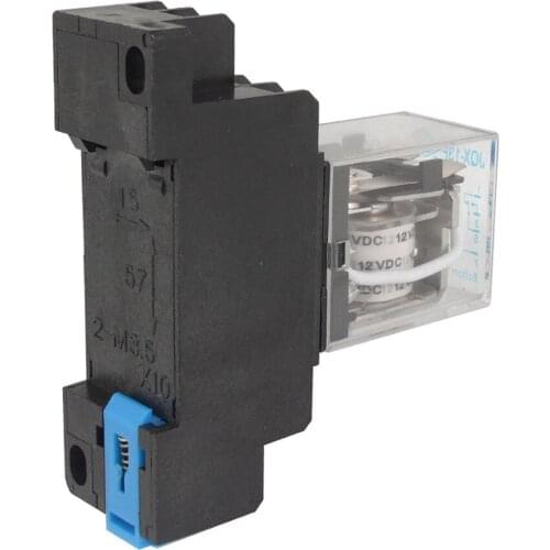12V DC Coil Power Relay DPDT LY2NJ HH62P JQX-13F 10A w PTF08A Socket Base