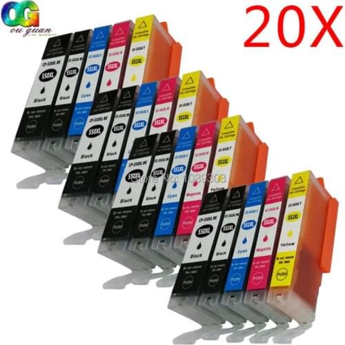 20 PCS Wholesale Compatible Ink Cartridges Canon 550 551 for iP7250 MG5450 MG6350 MG6450 MG7150 MX925