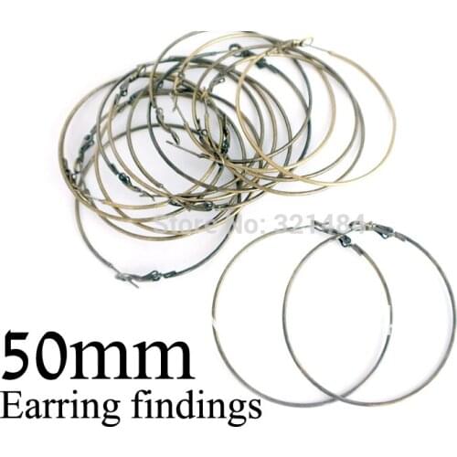 200piece 50mm Antique brass bronze french hook earring backs nickel free hoop earring findings
