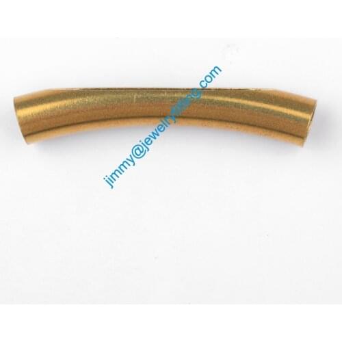 2013 New Jewelry findings Raw Brass opened Bent Tubing tube spacer tube beads for bracelet 7*42mm