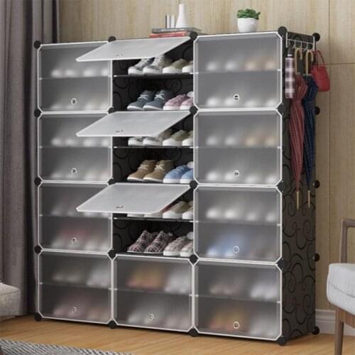 4 Layers Plastic Shoe Shelf Multilayer Shoe Rack Dustproof Detachable Transparent Shoes Storage Organizer Easy Assembly HWC