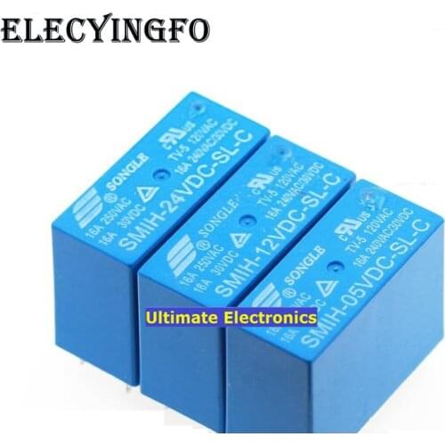 5pcs 8pin|SMIH-05VDC-SL-C SMIH-12VDC-SL-C SMIH-24VDC-SL-C 5V 12V 24V 16A Relays