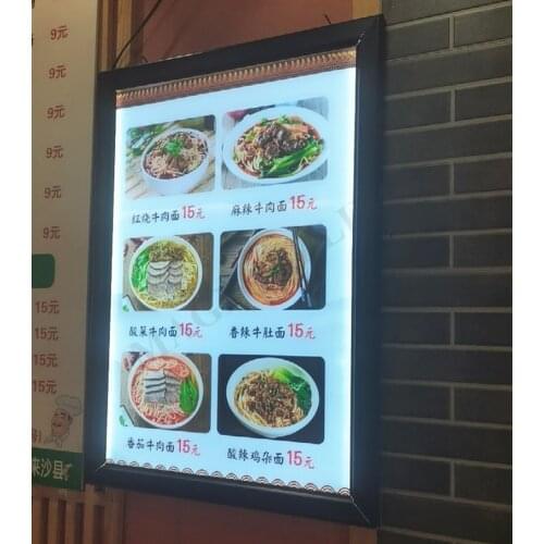 5PCS BLACK ALUMINUM FRAME LED ILLUMINATED MENU LIGHT BOXES A1 SNAP FRAME ADVERTISING LIGHT SIGNS