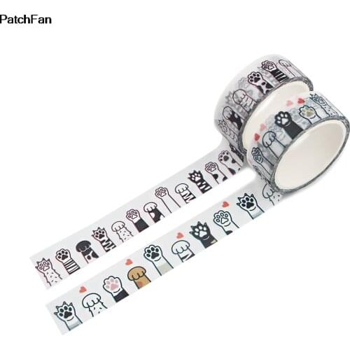 A3541 Patchfan Cartoon Dog Seal DIY Scrapbooking Sticky Adhesive Washi Paper Tape Printed Patterns Stickers Decals