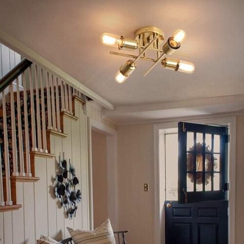 American Retro Iron Ceiling Lamp Simple Balcony Dining Room Lamp Modern Bedroom Corridor Living Room Industrial Chandelier Lamp