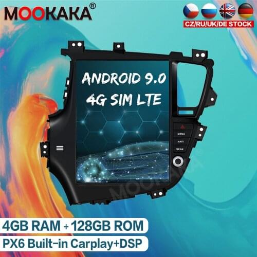 For KIA Optima K5 2010 - 2013 Android 9.0 4+128GB Car Multimedia Player Tesla Style Radio GPS Navigation Auto Stereo Head Unit