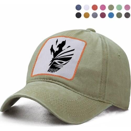 Bleach Kurosaki Ichigo Baseball Cap Dad Trucker Snapback Bone Hat Harajuku Streetwear Woman Berets Ponytail Caps Gorras Hats