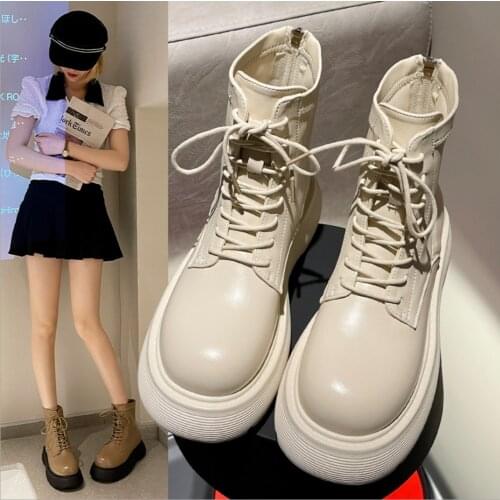 Ankle Boots For Women Shoes 2021 winter Motorcycle Boots Thick Heel PlatfoAnkle Shoes Woman Fashion Martin Combat Booties