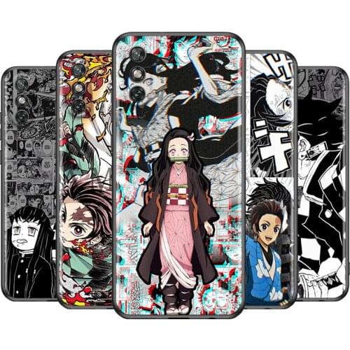 Hot Anime Demon Slayer For Huawei Y9A Y9S Y9 Y8P Y8S Y7A Y7P Y7 Prime Pro Y6 Y6P Y6S Y5P Y5 2019 2020 Black Phone Case
