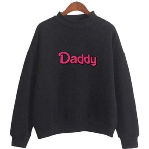 Black Solid Letter Print Casual Pullover Sweatshirt Women 2020 New Korean Long Sleeve O-neck Female Hoodies
