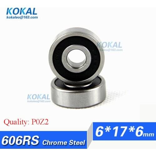 [CM606RS-P2]Free Shipping 10pcs Gcr15 ABEC-3 bearing steel rubber cover 606RS bearing 606RZ R1760RS 80016 6*17*6mm