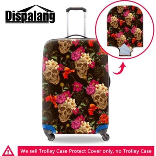 Dislapang Skull Luggage Cover with Zipper Cool Suitcase Protector for Travel Accessories Crazy Luggage Protective Rain Covers