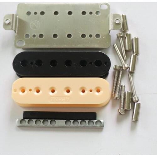 DIY Zebra PC bobbins Nickel silver baseplate humbucker guitar pickup kits