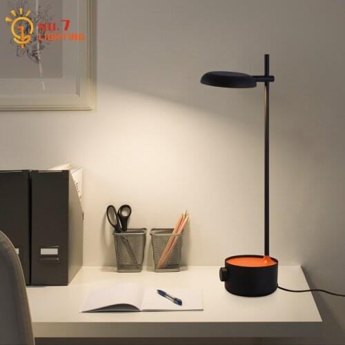 Designer Modern Simple Black Adjustable Table Lamp with Dimming Switch Home Decor Desk Lights Hotel Model Room Study Reading