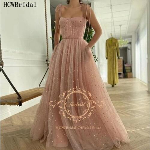 Long Dusty Pink Bling Evening Dress Strapless A Line Tulle Plus Size Prom Gowns New Arrival Women Formal Occasion Party Dresses