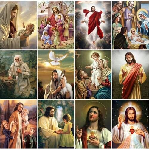 EverShine Diamond Painting Full Square Portrait 5D Diamond Embroidery Religion Mosaic Picture Of Rhinestones Wall Decor