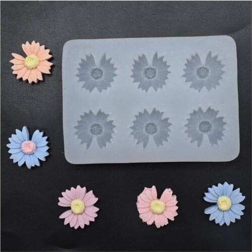 6 Cavity Baking Mold 3D Daisy Shape Silicone Cake Mousse Mould Food-grade Diy Fondant Craft Mold Kitchen Baking Tools