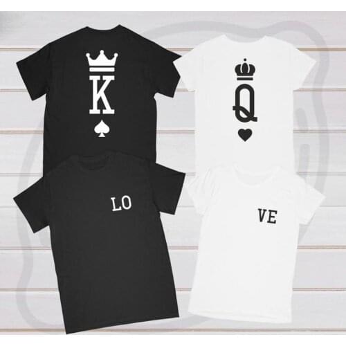 King queen T-shirt wedding gift anniversary gift Aesthetic Female 100%Cotton O Neck T-shirt Casual Short Sleeve Top Tees y2k top