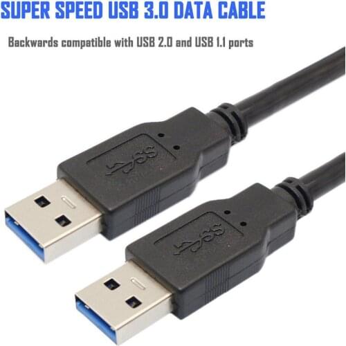 USB 3.0 A Male to A Male USB to USB Cable Cord for Data Transfer 3 Feet Black