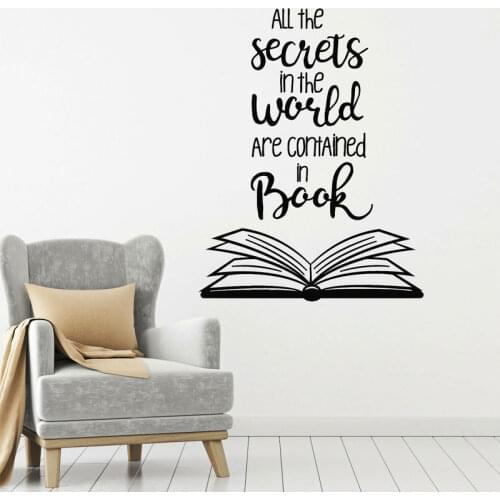 Reading Room Books Shop Quote Library Wall Sticker Vinyl Art Interior Design Home Decor Kids Children Room Studyroom Decal S078