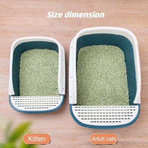 Plastic Cats Litter Box Anti Splash Pets Toilet with Scoop Cats Dog Tray Sand Box Home Bedpan Kitten Clean Toilet Pet Supplies