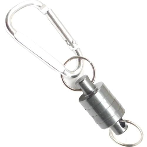 Magnetic Key Release,Magnet Buckle Fly Fishing Magnetic Net Release Hanging Holder Lanyard Clip Carabiner D5QD