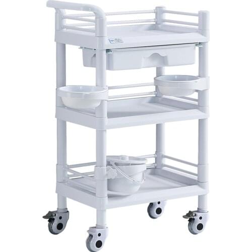 Small Garden Cart Beauty Salon Garden Cart Luggage Carrier Small Bubble Instrument The Shelf Three Layers Hand Push